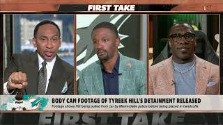 First Take reacts to release of body cam footage of Tyreek Hill’s detainment [upl. by Refenej]