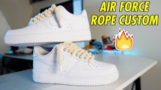 CHUNKY ROPE LACE AIR FORCE 1 TUTORIAL EASY [upl. by Airamanna]