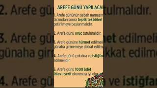 Arefe günü Yapılacak İbadetler Allahın izniyleArefeAllahİbadet [upl. by Aile]