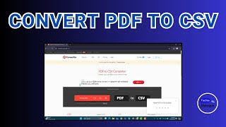 How to Convert PDF to CSV [upl. by Gilson]