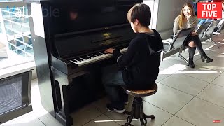 Top 5 Piano Airport Amazing and Beautiful Performances [upl. by Belier521]