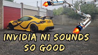 INVIDIA N1 EXHAUST SOUND cat back toyota gt86brzfrs cold startrev up  fly by [upl. by Skipp591]