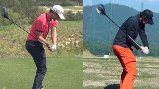 1080p HD Rory Mcilroy vs Adam Scott Driver Golf Swing [upl. by Pugh]