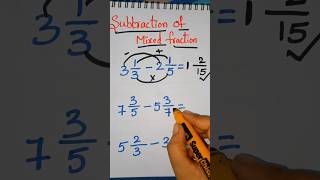 Subtraction Of Mixed Fractions Tricks  Mixed Fractions  maths shorts youtubeshorts viral math [upl. by Ellenij764]