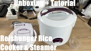 Reishunger Rice Cooker amp Steamer with KeepWarm Function  8 Cups cooked Unboxing and instructions [upl. by Skipper]