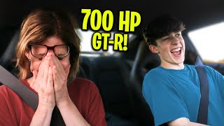 MOM REACTS TO FBO NISSAN GTR 700HP [upl. by Yleve79]