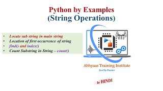 12 Find index of Substring in Python  Count Character in String  Python Tutorial for Beginners [upl. by Punke]