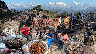 Rural Village Lake Side The Last House Goth Buff Meat Sukuti and Organic Food Makai Bhatmas Gundruk [upl. by Viddah]