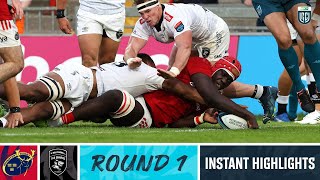 Munster v Hollywoodbets Sharks  Instant Highlights  Round 1  URC 202324 [upl. by Arvo349]