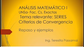 SERIES Criterios de convergenciaEjemplos [upl. by Kataway]