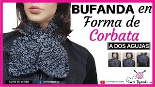 Bufanda en forma de corbata a dos agujas  Curso de Tejidos online  Vivirtejiendo [upl. by Anilemrac]