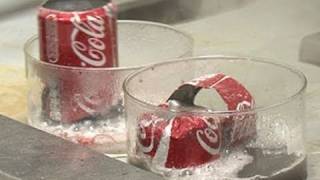 Coke Cans in Acid and Base  Periodic Table of Videos [upl. by Mirth]