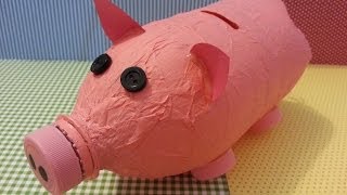 TUTORIAL SALVADANAIO con una BOTTIGLIA di plastica rIcIcLoDiY [upl. by Yrrem434]