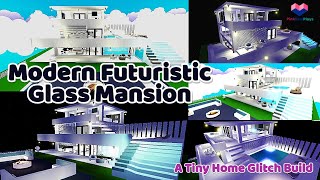 ADOPT ME GLITCH BUILD MODERN FUTURISTIC Glass Mansion Adopt Me House Tour [upl. by Mieka355]