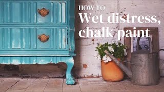 A simple way to distress chalk painted furniture [upl. by Ferree]