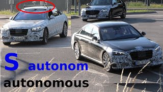 Mercedes Erlkönig SClass SKlasse W223  autonomes Fahren  autonomous  4K SPY VIDEO [upl. by Yrian]