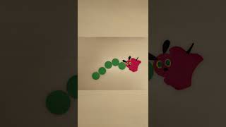 Caterpillar eating an apple DIY handmade insects story [upl. by Ellasal]