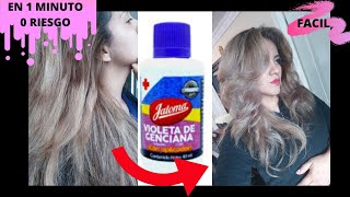 QUITA LO AMARILLONARANJA DEL CABELLO EN 1 MINUTO Fórmula mejorada VIOLETA DE GENCIANA [upl. by Reinaldos]