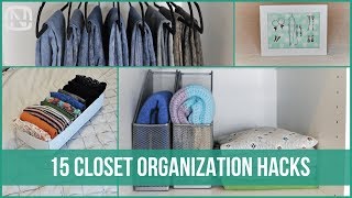 15 CLOSET ORGANIZATION HACKS  How to organize your closet  OrgaNatic [upl. by Bick220]