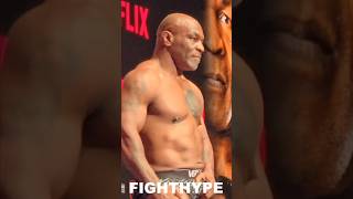 Mike Tyson GRABS HIS NUTS amp TAUNTS Team Paul during WEIGHIN vs Jake Paul [upl. by Anividul]