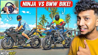 KAWASAKI NINJA H2 Vs BMW 1250 GS Bike😱 The Crew Motorfest  LOGITECH G29 [upl. by Jezebel]