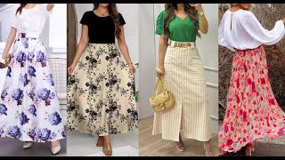 Most Beautiful Top Stylish Casual Long Floral Print Skirt For LadiesampGirls [upl. by Tobit]