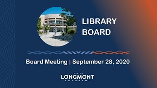 Library Board Meeting Sept 28 2020 [upl. by Abbotsen]