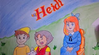 drawing and colouring Heidi cartoon heidi chuttitv Heidi cartoon Colouring Heidi claura [upl. by Rebane]