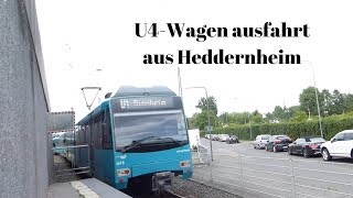 Ausfahrt eines U4Wagens aus Heddernheim  Trainspotter FFM [upl. by Eledoya]