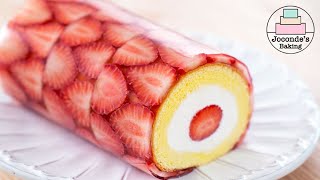 딸기 롤케이크니까 딸기로 말아주어야 합니다 Should roll the Strawberry Roll cake with strawberries [upl. by Archambault518]