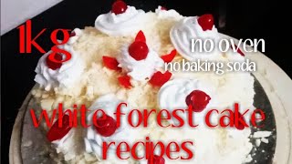 white forest cake recipe1kgwhiteforestcakehome made cake recipe [upl. by Notsuoh]