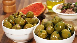 Stuffed Olives  Tuna Stuffed Green Olives  Easy Nibbles Idea [upl. by Kareem]