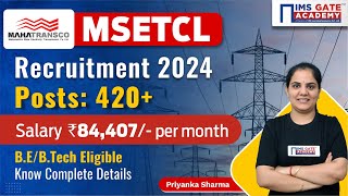 MSETCL Recruitment 2024  Jobs for Engineers  MAHATRANSCO Recruitment 2024  Priyanka Sharma [upl. by Gershon34]