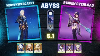 f2p Neuvilette hypercarry team  c1 raiden overload  Genshin new 50 Floor 12 Abyss [upl. by Jaehne232]