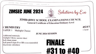 Zimsec June 2024 Chemistry paper 1 final part [upl. by Naves59]