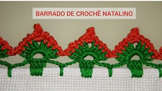 BARRADOBICO DE CROCHÊ FÁCIL PARA PANO DE PRATO NATALINO 28 [upl. by Aicilec]