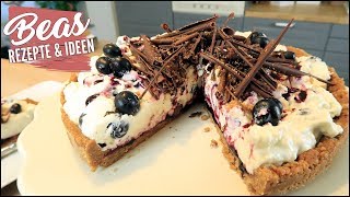 HeidelbeerSpekulatius Torte Rezept  nobake Torte mit JoghurtSahne Creme [upl. by Dallman]