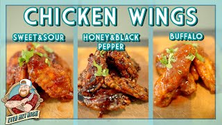 3 SOORTEN CHICKEN WINGS BUFFALO WINGS HONEY amp BLACK PEPPER EN SWEET amp SOUR  EtenmetNick  How to [upl. by Adnah33]