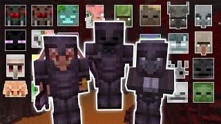 NETHERITE PIGLIN BRUTE VINDICATOR AND WITHER SKELETON VS 20 OF EVERY MOB  MINECRAFT [upl. by Htnnek]