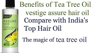 vestige assure hair oil tea tree oil price benefits profits how to use for face amp skin [upl. by Aelak]