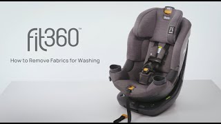 Chicco Fit360 ClearTex Rotating Convertible Car Seat  Removing the Fabrics [upl. by Aicia]