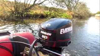 50 Hp Evinrude Etec outboard motor engine on a Zodiac Futura MK 2 [upl. by Radcliffe]