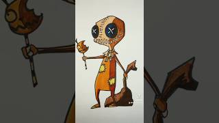 Drawing SAM from TrickrTreat in different styles Part 9 InvaderZim  art halloween artist [upl. by Etnuaed]