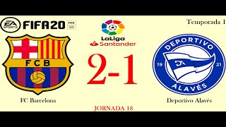 29 FC Barcelona vs Deportivo Alavés  LaLiga Santander J18  FIFA 20 [upl. by Hadlee996]