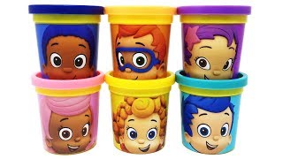 Bubble Guppies PlayDoh Can Heads amp Surprise Toys Molly Goby Deema Nonny Oona [upl. by Nnaira]