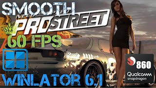 Winlator 61 Need For Speed ProStreet v11 windows emulator Android Snapdragon 860 smooth 60fps [upl. by Bander]