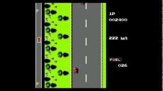 Road Fighter Gameplay  Old TV Video Games  Nintendo [upl. by Gradeigh]