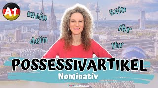 Possessivartikel  POSESIVOS con declinación en NOMINATIV  Alemán A1 [upl. by Retnyw]