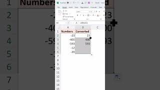 Convert Negative Number to Positive 🫢 Excel Tips [upl. by Asirac]