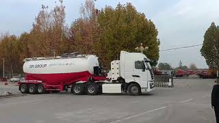 45 Cubic Meters Bulk Cement Tank TrailerPowdered Granule Transport Tank TrailerTanker Trailer [upl. by Narcis]